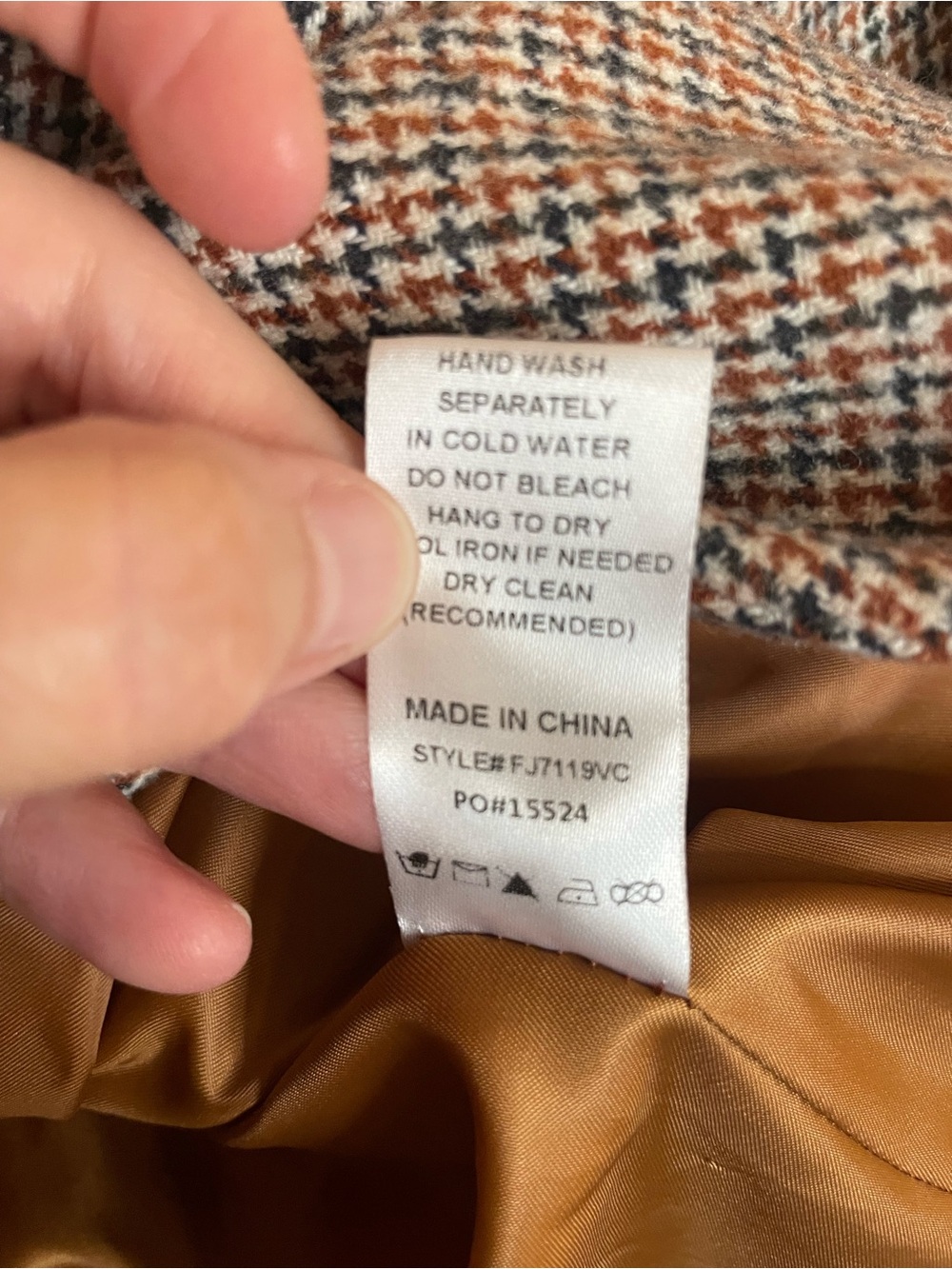 Fate Brown Houndstooth Tailored Blazer M - Picture 10 of 10